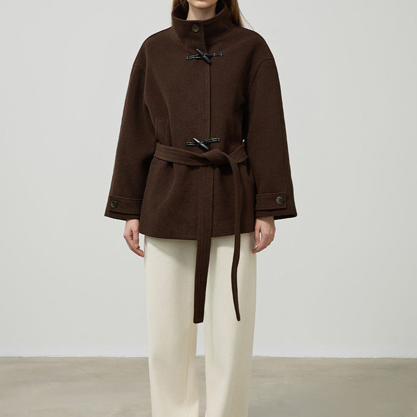 Women’s Belted Coat with Toggle Closure
