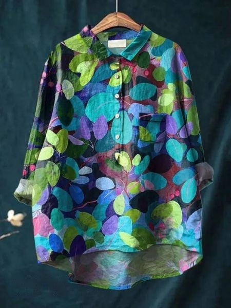 Women's Blouse with Floral Print and Chest Pocket – Comfortable Summer Top for Casual Wear 10