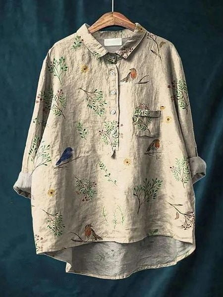 Women's Blouse with Floral Print and Chest Pocket – Comfortable Summer Top for Casual Wear 4