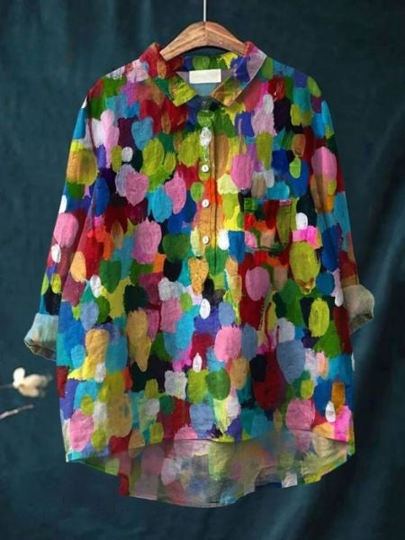 Women's Blouse with Floral Print and Chest Pocket – Comfortable Summer Top for Casual Wear 7