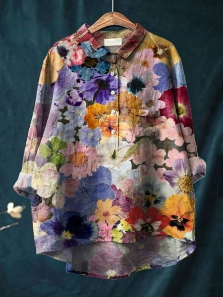 Women's Blouse with Floral Print and Chest Pocket – Comfortable Summer Top for Casual Wear 8