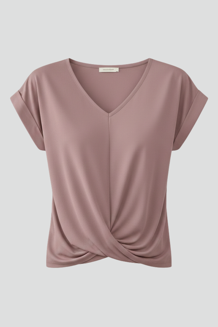 Women's Blouse with V-Neck and Short Sleeves – Casual White Summer Top for Women 1