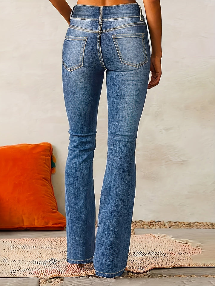 Women's Bootcut Jeans with High-Rise Waist and Stretch Denim – Flattering Fit for Casual and Evening Wear 1