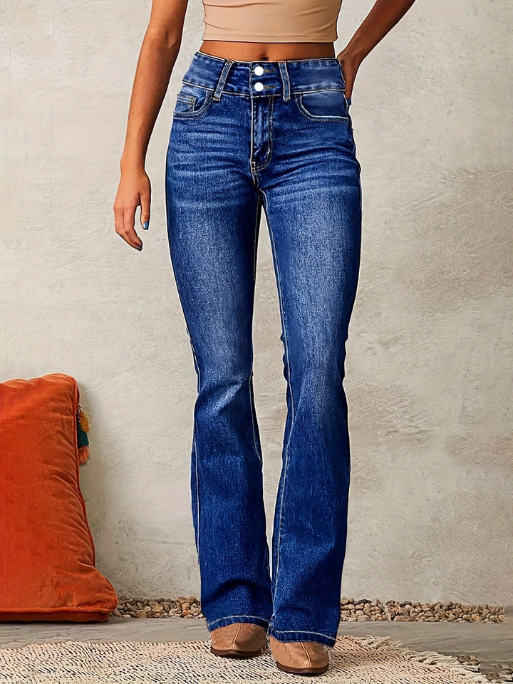 Women's Bootcut Jeans with High-Rise Waist and Stretch Denim – Flattering Fit for Casual and Evening Wear 2