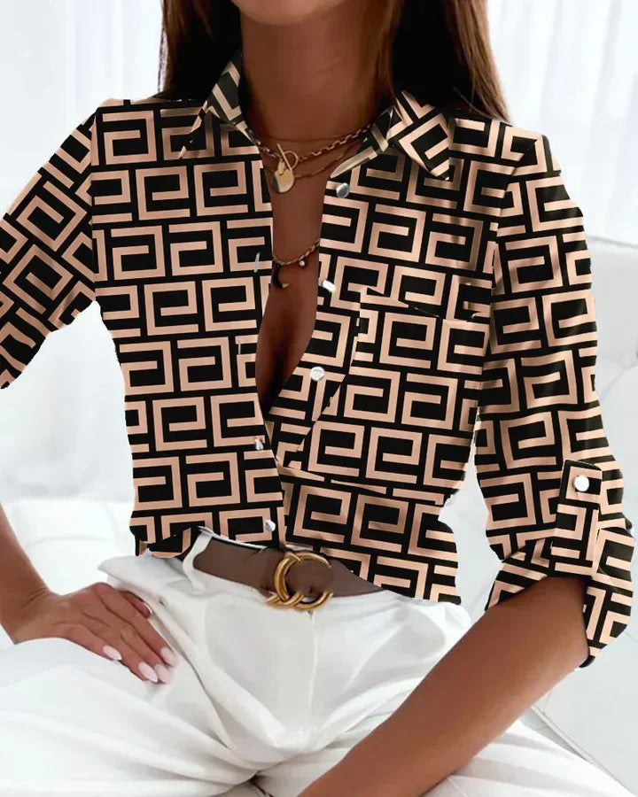 Women's Breton Striped Blouse with Long Sleeves – Classic Fit 3
