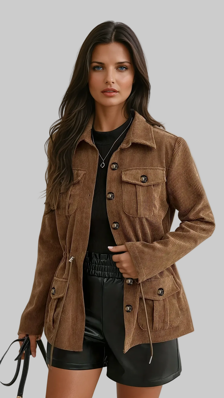 Women’s Corduroy Jacket with Multiple Pockets