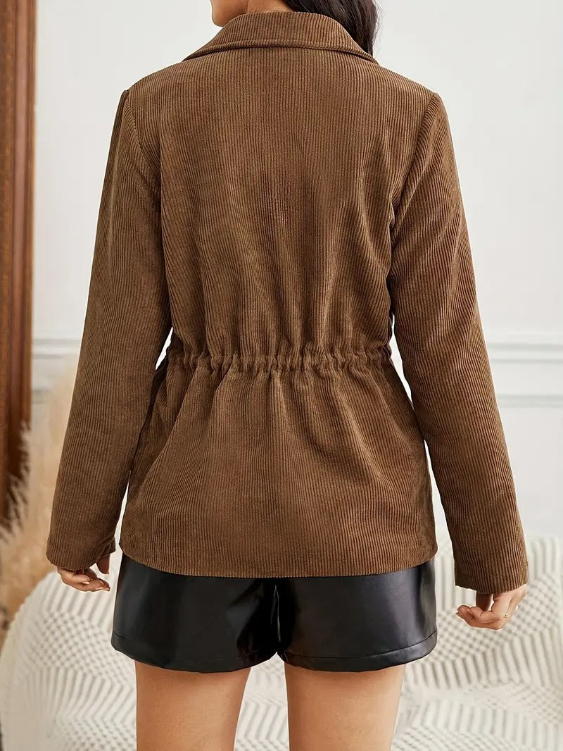 Women’s Corduroy Jacket with Multiple Pockets