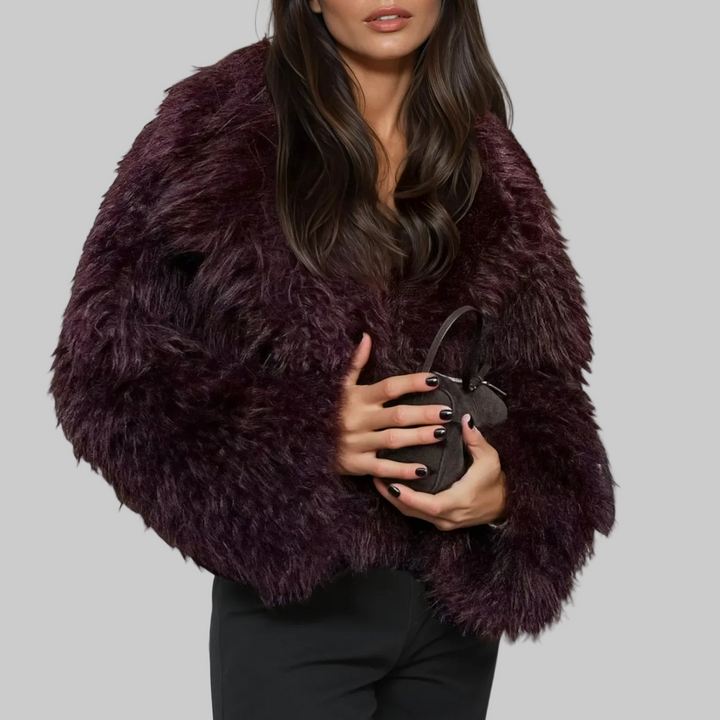 Women’s Cropped Coat with Textured Surface