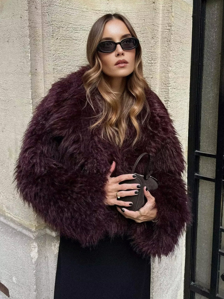 Women’s Cropped Coat with Textured Surface