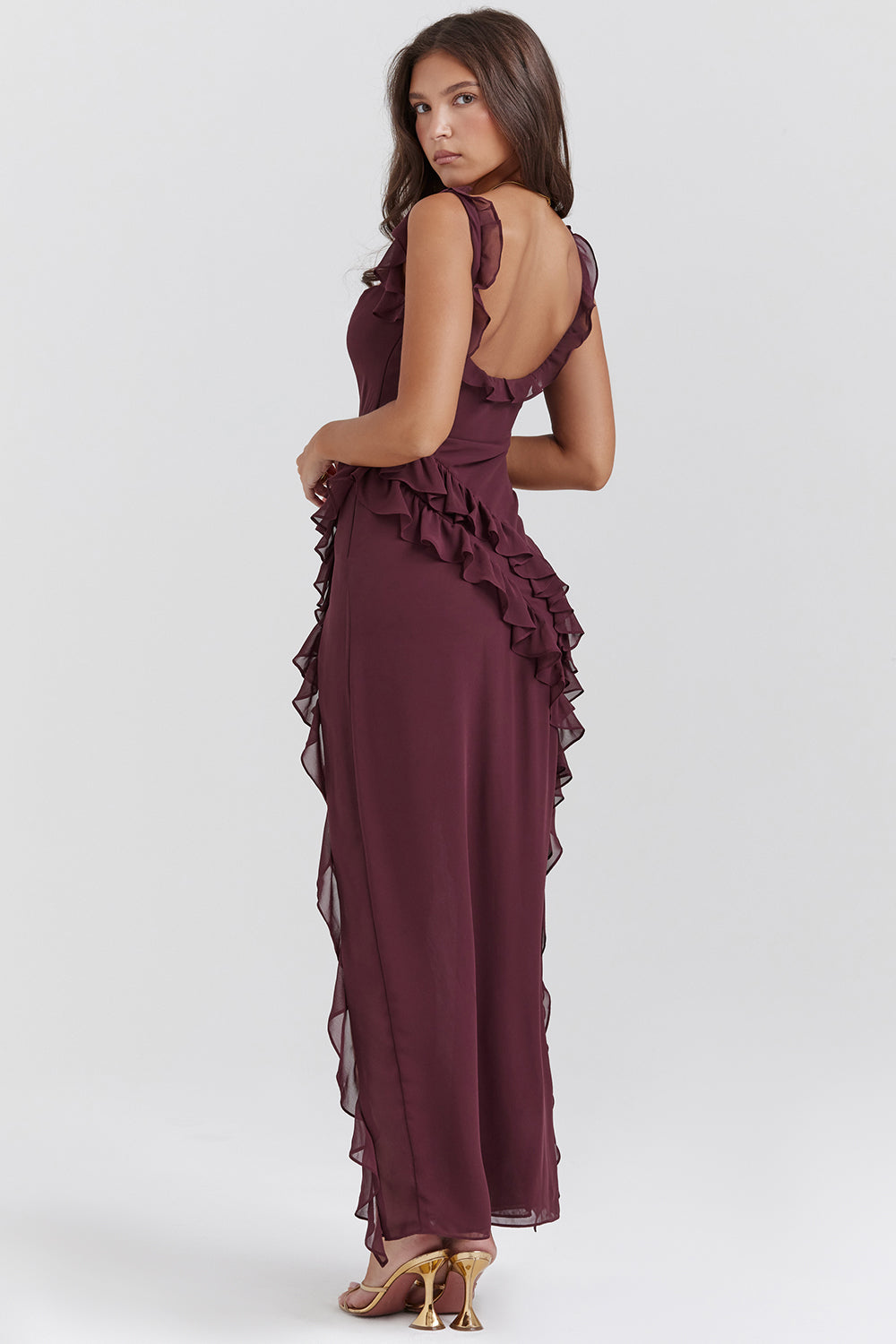 Women's Elegant Dress with Airy Frill Design – Figure-Flattering and Festive 2