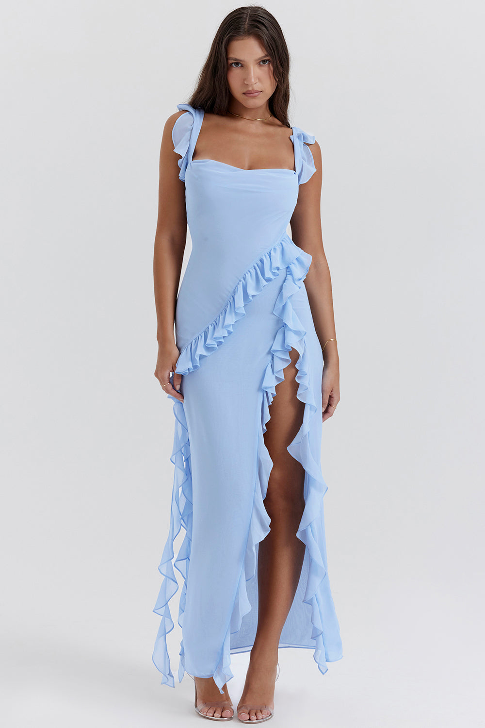 Women's Elegant Dress with Airy Frill Design – Figure-Flattering and Festive 9