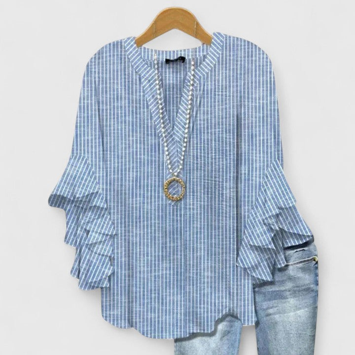 Women's Floral Ruffle Sleeve Top – Casual Summer Blouse with Comfortable Fit and Airy Design 2