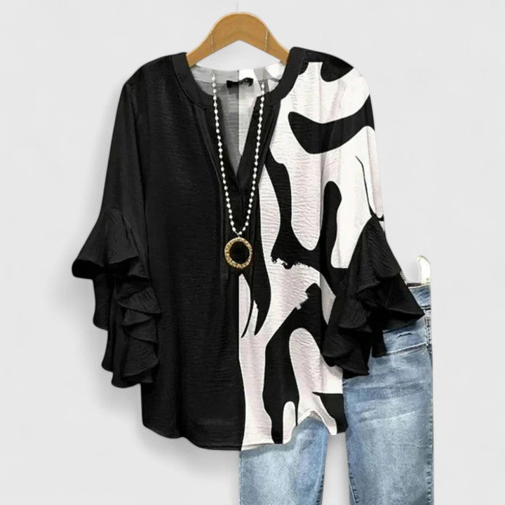 Women's Floral Ruffle Sleeve Top – Casual Summer Blouse with Comfortable Fit and Airy Design 4