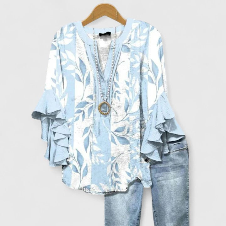 Women's Floral Ruffle Sleeve Top – Casual Summer Blouse with Comfortable Fit and Airy Design 6