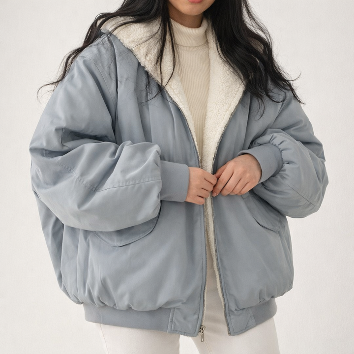 Women’s Hooded Zip Up Bomber Jacket