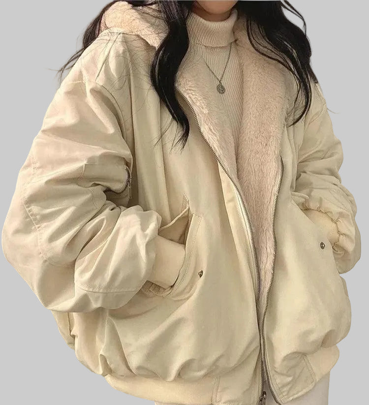 Women’s Hooded Zip Up Bomber Jacket