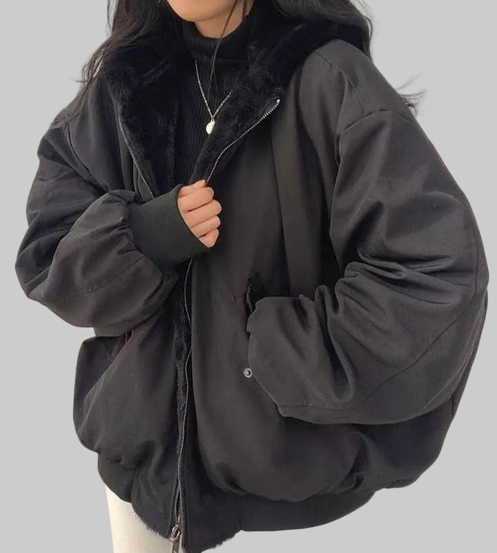 Women’s Hooded Zip Up Bomber Jacket