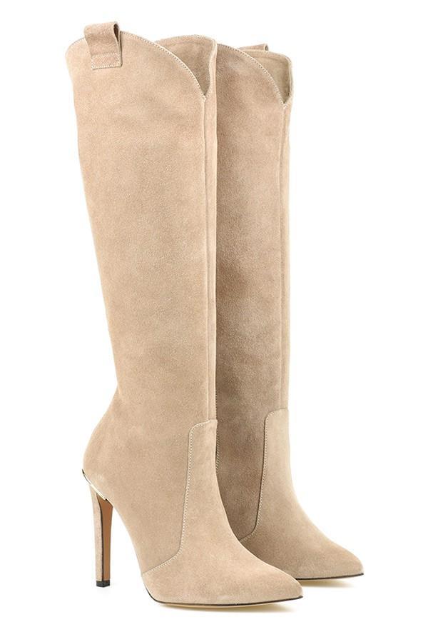 Women's Knee High Boots with Non-Slip Sole and Stability Heel – Black Stretchable Fabric 7