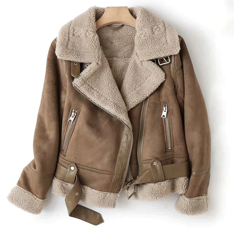 Women's Leather Jacket with Sherpa Lining for Winter Warmth – Classic Style and Durable Comfort 0