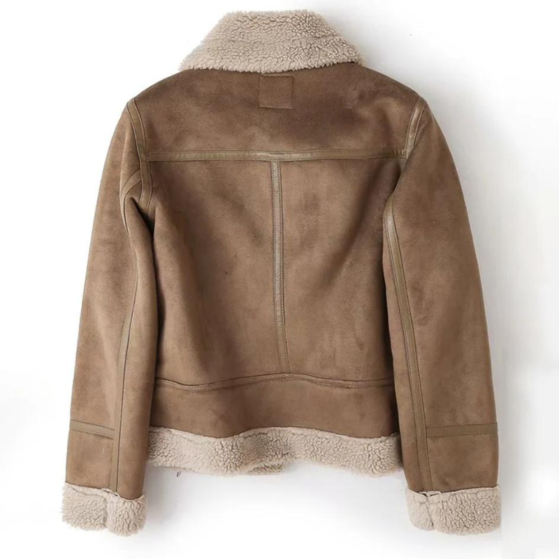 Women's Leather Jacket with Sherpa Lining for Winter Warmth – Classic Style and Durable Comfort 2