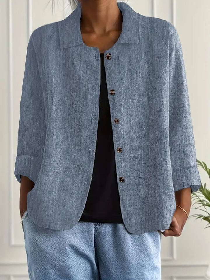 Women's Lightweight Jacket with Button Front – Casual Minimalist Design – Comfortable Loose Fit 3