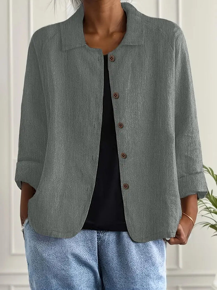 Women's Lightweight Jacket with Button Front – Casual Minimalist Design – Comfortable Loose Fit 4