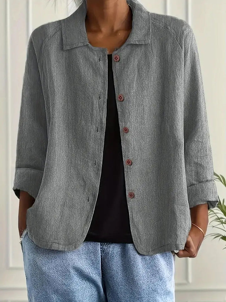 Women's Lightweight Jacket with Button Front – Casual Minimalist Design – Comfortable Loose Fit 6