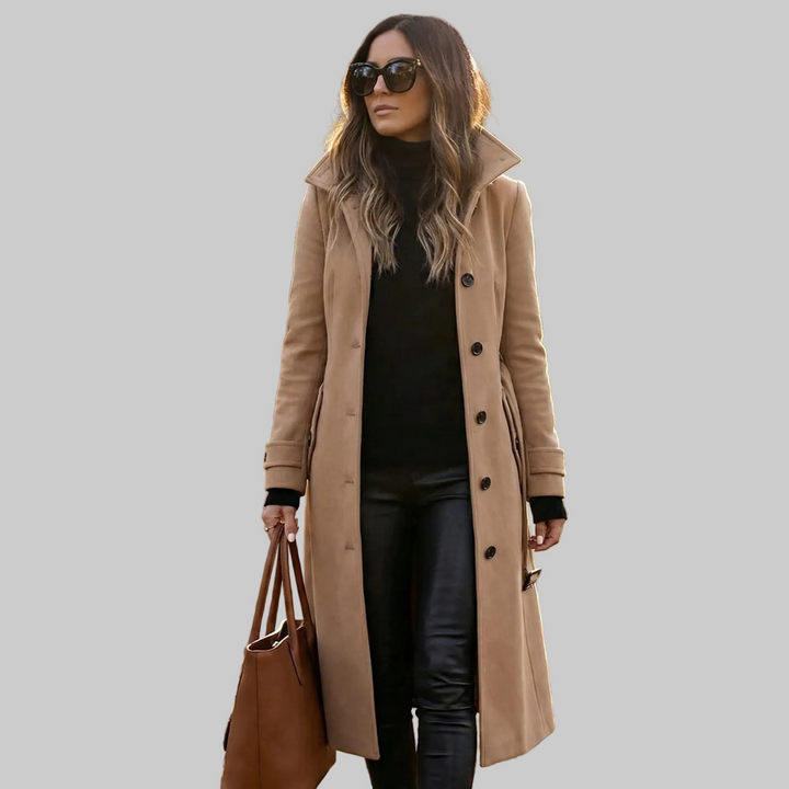 Women’s Long Coat with Button Front