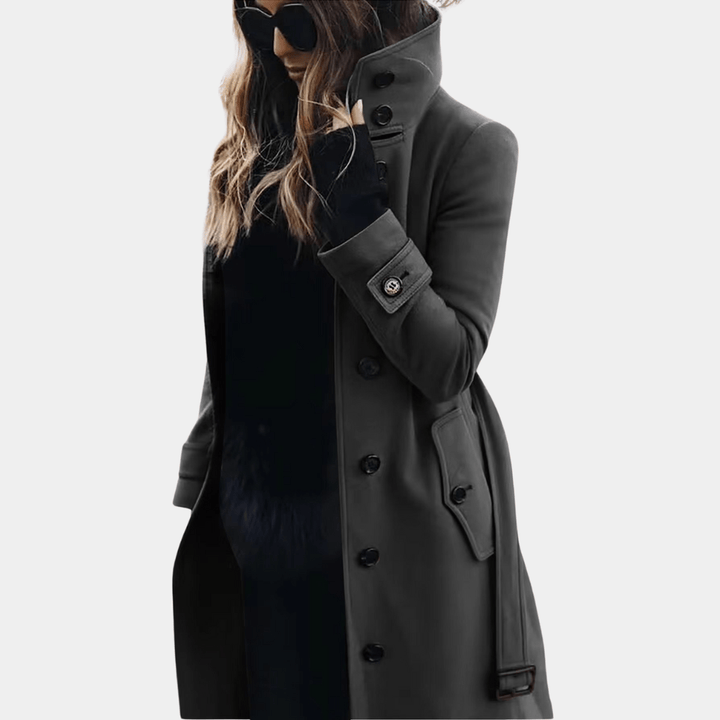 Women’s Long Coat with Button Front