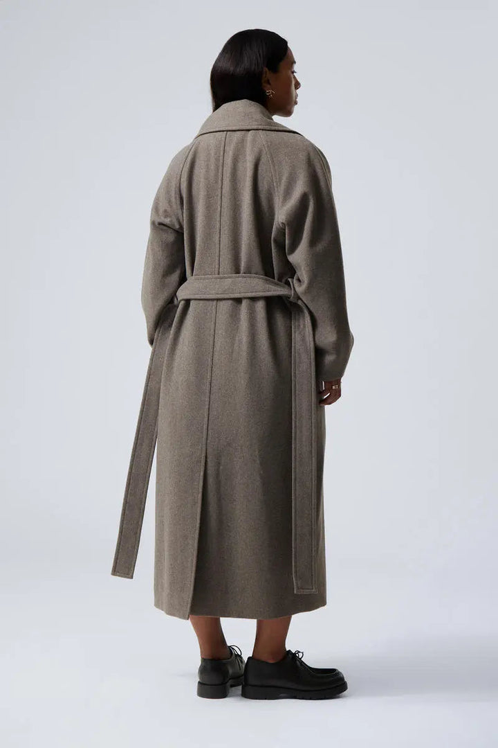 Women’s Long Coat with Lapel Collar