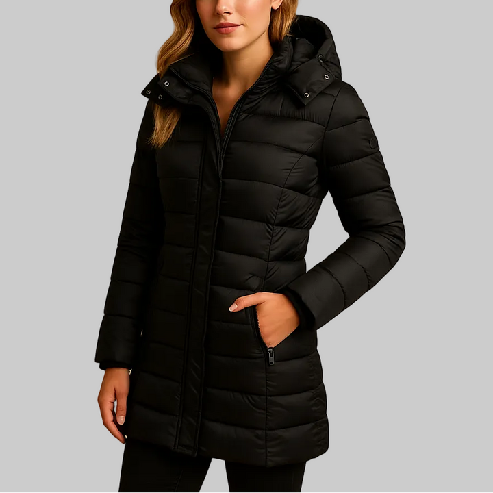 Women’s Long Puffer Jacket with Hood