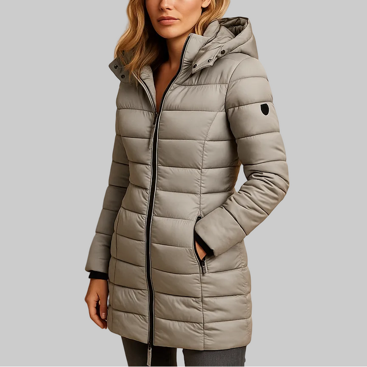 Women’s Long Puffer Jacket with Hood