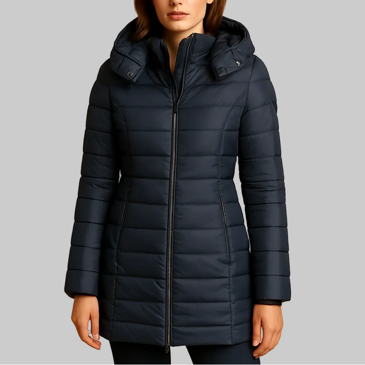 Women’s Long Puffer Jacket with Hood