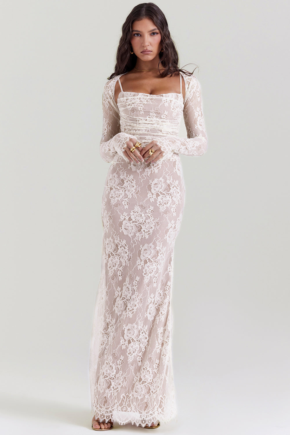 Women's Maxi Dress with Flowing Fabric and Long Sleeves – Elegant Formal Dress for Any Occasion 1