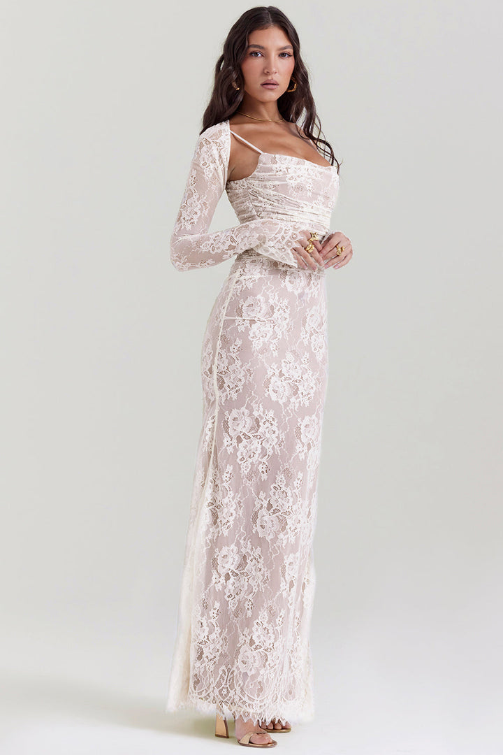 Women's Maxi Dress with Flowing Fabric and Long Sleeves – Elegant Formal Dress for Any Occasion 2