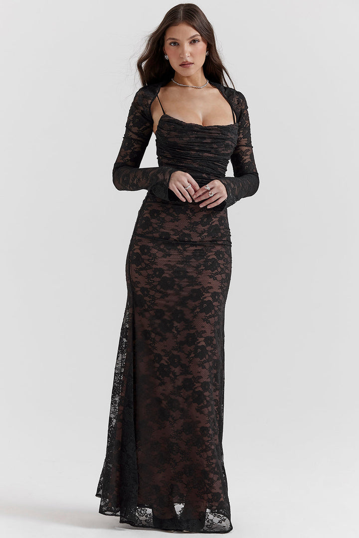 Women's Maxi Dress with Flowing Fabric and Long Sleeves – Elegant Formal Dress for Any Occasion 6