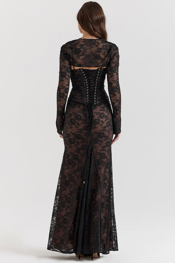Women's Maxi Dress with Flowing Fabric and Long Sleeves – Elegant Formal Dress for Any Occasion 8