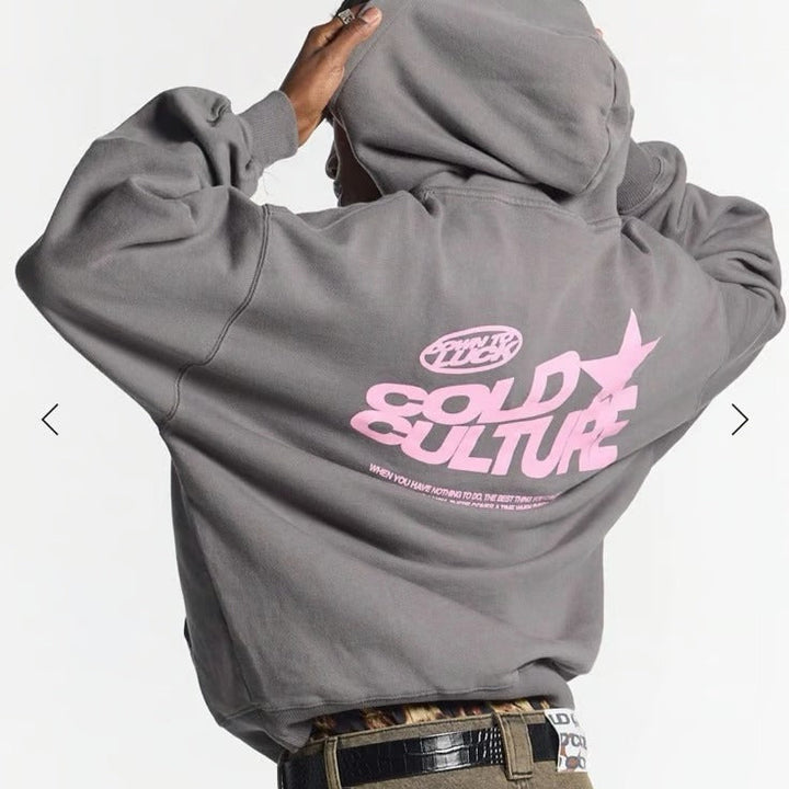 Women's Oversized Hoodie with Graphic Print – Soft Cotton Blend Casual Streetwear Top 0