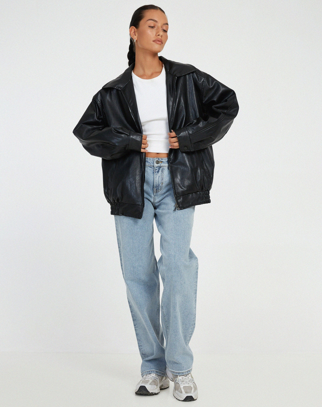 Women's Oversized PU Leather Jacket – Casual Fit for Autumn and Winter 4