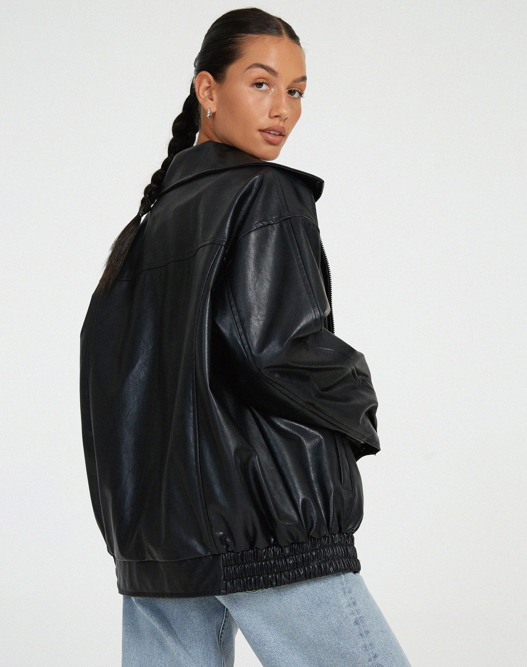 Women's Oversized PU Leather Jacket – Casual Fit for Autumn and Winter 7