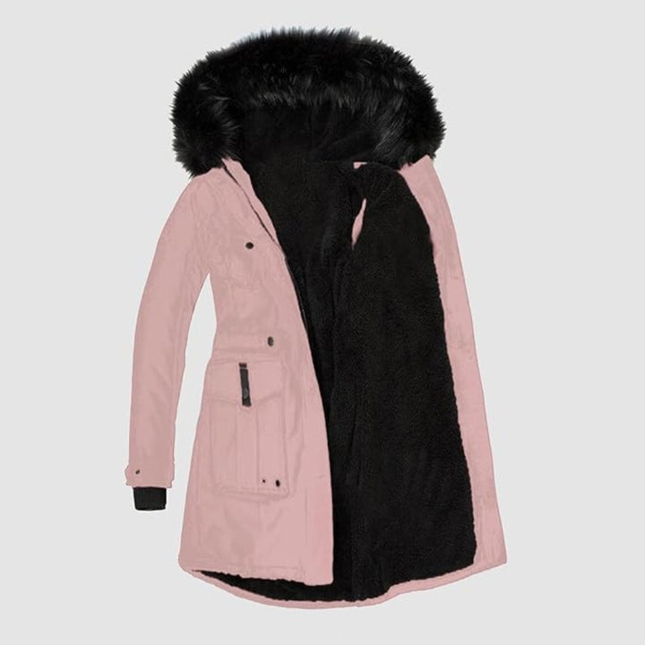 Women's Parka Jacket with Faux Fur Hood and Drawstring Waist – Black Long Winter Jacket for Women 1
