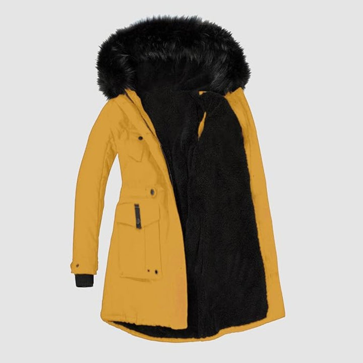 Women's Parka Jacket with Faux Fur Hood and Drawstring Waist – Black Long Winter Jacket for Women 2