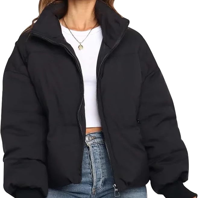 Women’s Puffer Jacket with Elastic Cuffs