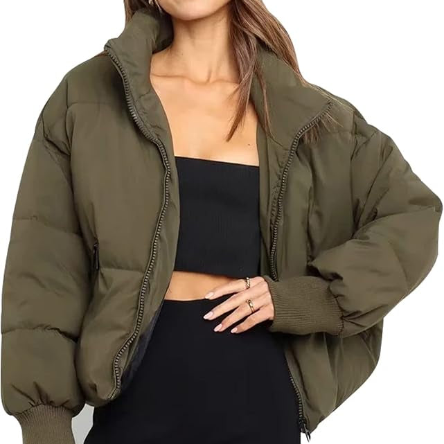 Women’s Puffer Jacket with Elastic Cuffs