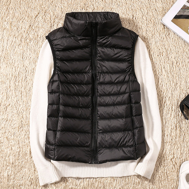 Women's Puffer Vest with Lightweight Insulation and Ergonomic Design – Black Quilted Vest for Versatile Outdoor Wear 4