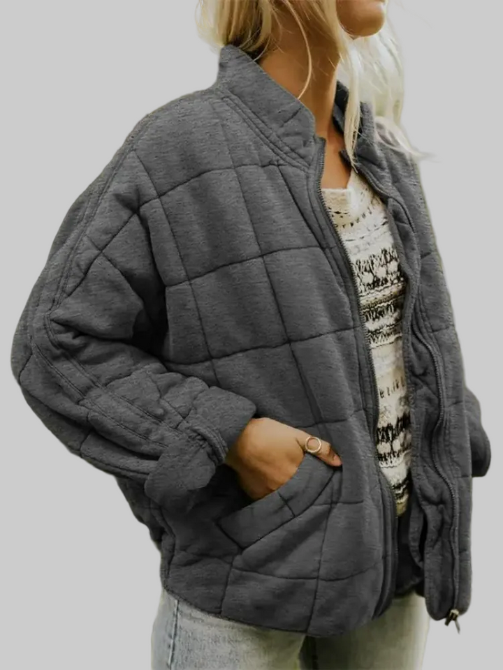 Women’s Quilted Jacket with Stand Collar