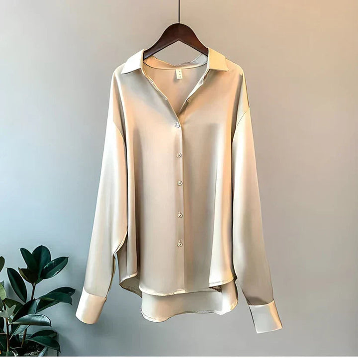 Women's Satin Blouse with Elegant Cut and Smooth Finish – Versatile Style for Casual or Formal Wear 3