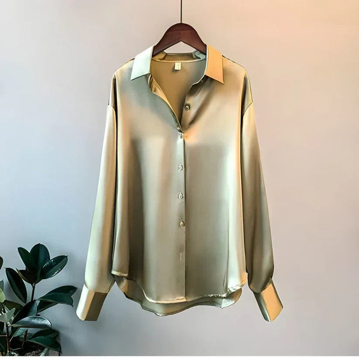 Women's Satin Blouse with Elegant Cut and Smooth Finish – Versatile Style for Casual or Formal Wear 4
