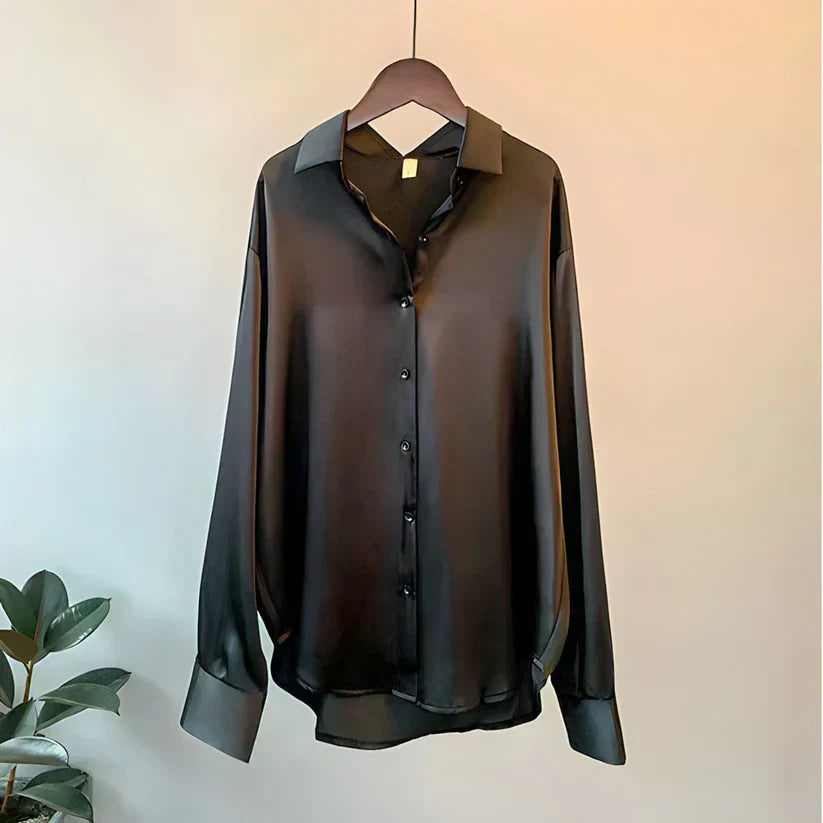Women's Satin Blouse with Elegant Cut and Smooth Finish – Versatile Style for Casual or Formal Wear 5