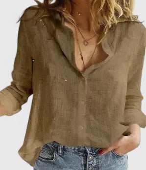 Women's Shirt with Classic Collar and Relaxed Fit – Versatile Solid Colors and Prints for Casual and Smart-Casual Wear 10